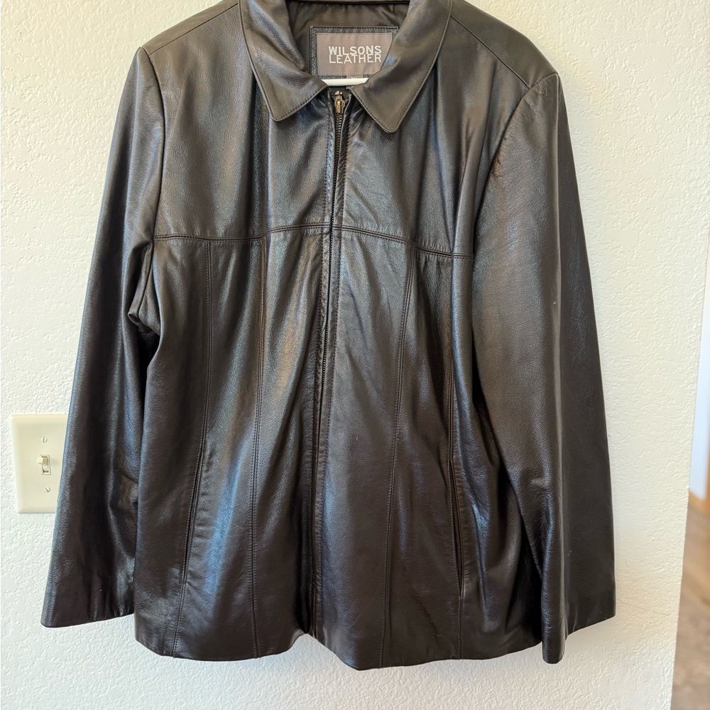 Wilsons Leather Dark Brown Jacket with Liner - Women’s size XL